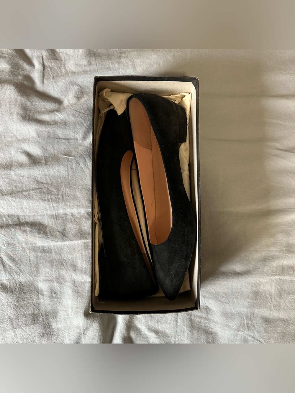 J. Crew Black Pointed Suede Flats